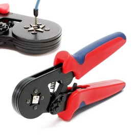 Wiltec Crimping Pliers for 0.25-6 mm Wire End Ferrules, Ferrules Pliers with Ratchet, Crimp Connector Pliers for Cable Lugs, Crimping Pliers