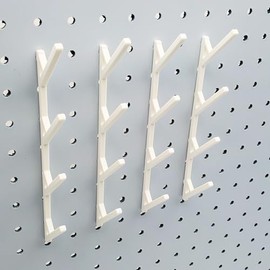 Pegboard Thread Storage, Compatible with 1/4" Pegboards, Sewing Organization for Spools up to 35mm Diameter (4, Matte White)