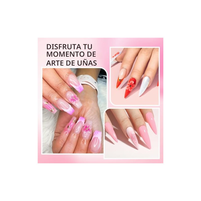 MelodySusie Juego de 3 Pinceles para Uñas Acrílicas (Tallas 8,