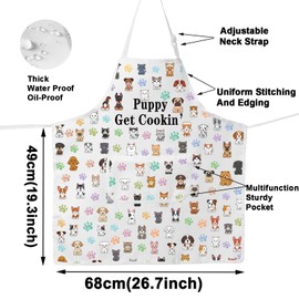 MYSOMY Puppy Cooking Aprons Puppy Lover Gifts Puppy Get Cookin’ Apron Dog Owner Apron Dog Lover Apron (Puppy Ap UK)