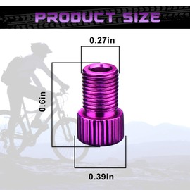 Bike Presta Valve Adaptor Purple Aluminum Alloy Colorful Bike Inflate Adapter-Convert Presta to Schrader, French/UK to US, MTB Inflatable Connector (5 Pack)