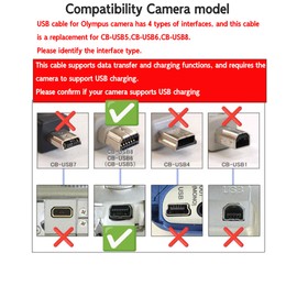WizFluxMet 4.92Ft USB Cable for Olympus Camera Charger,Compatible with Olympus Tough Camera Charger for TG-860 TG-610 TG-870 TG-830 TG-630 TG-320 TG-310,SZ-31MR,SZ-30MR,SZ-20,SZ-16,SZ-14,SZ-11,SZ-10