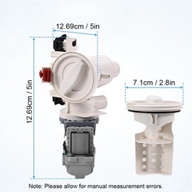 Spülmaschinen-Ablaufpumpe, kompatibel mit WFW9451XW00 WFW9470WL00 WFW9470WL01 WFW9470WR00 WFW9470WR01 WFW9470WW00 WFW9470WW01 WFW9500T WFW955000T WL10