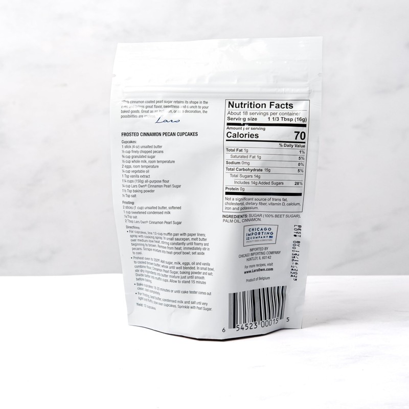 Lars Own Cinnamon Pearl Sugar, Premium Belgian Baking Topping or