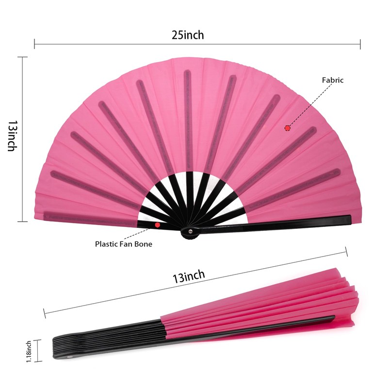 QIRMIZI 2 PCS Large Rave Fan Folding Clack Popping Line
