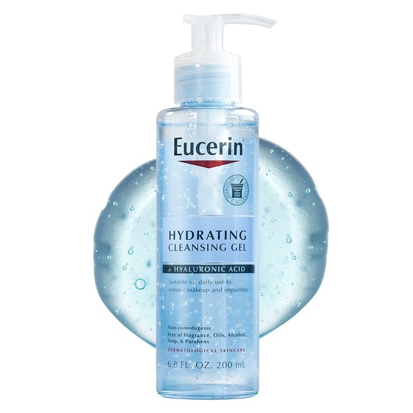 Eucerin Hydrating Cleansing Gel, Daily Facial Cleanser Formulated with Hyaluronic