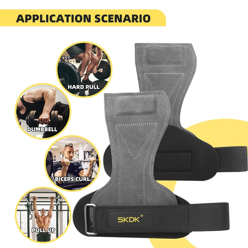 Leather Hand Grips for Crossfit Training, Gymnastics, Full Palm Protection,