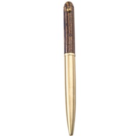 Gullor Handcrafted Wooden Ballpoint Pen, Made of Rosewood and Brass - Brownish Yellow Stripes