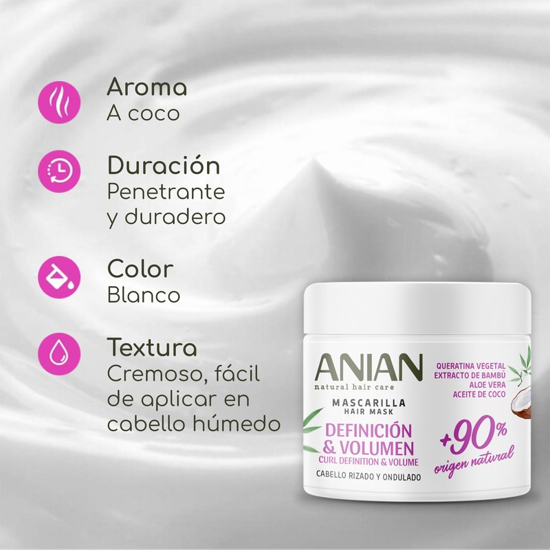 Definicion & Volume Mascarilla Quarina Vegetal 350 ml