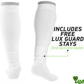 LUX Soccer Sleeves w/FREE Guard Stays for Men/Boys/Youth Compatible w/Soccer Grip Sock