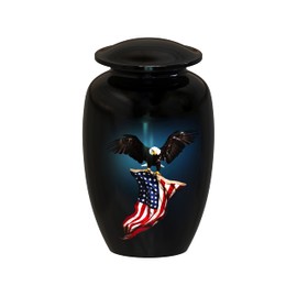 American Flag Eagle Cremation Urns for Human Ashes Adult Male & Female, Patriotic Urns for Funeral Burial Urns Adult Large Upto 200lbs