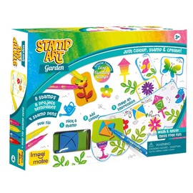 Imagimake Stamp Art - Garden - Stamps for Kids with Easy Blending Pens | Arts and Crafts for Kids Ages 3-5 | 3 to 5 Year Old Girl Gifts & Boy Gifts | Coloring Set