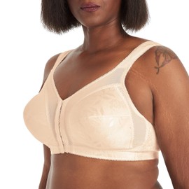 PLAYTEX Women's 18 Hour Supportive Flexible Back Front Close Wireless Bra US4695, Light Beige, 40DDD