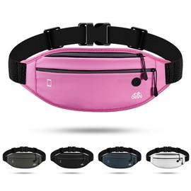 Running Pouch, Waist Bag, Earphone Jack, Night Running Reflective, Waterproof, Anti-Slip, Sweating, Jogging, Running Smartphone, Smartphone Waist, Pouch, Waterproof (Pink)