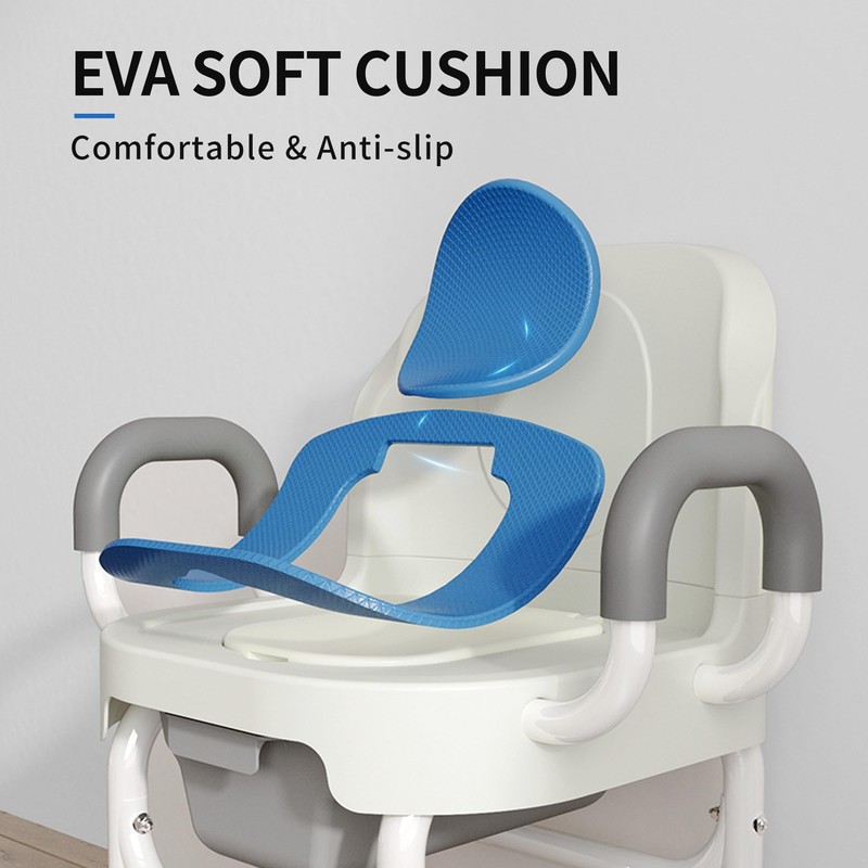 FUSHIDE Bedside Commodes, Portable Toilet Chair Adjustable, Height Adjustable Potty