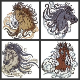 Beyond Vision Mall Spirit Of The Stallion Collection No. ll Embroidered Iron On Patches  - Spirit Of Stallion No. 2