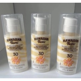Hawaiian Tropic 3  lot Hawaiian Tropic Weightless Hydration Face SPF 30 1.7 Fl Oz Exp 09/26