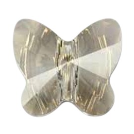 CAIZZA 6PCS X Austrian Crystal Elements 5754 Butterfly Bead 10mm Silver Shade Dangle for Necklace Earring/Jewelry Making Findings