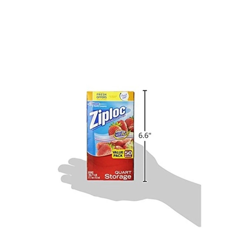 Ziploc Storage bags, quart, 48 ct (Pack 3)