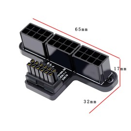NFHK 12VHPWR ATX3.0 PCI-E 5.0 Power Modular to Three ATX 8P Adapter for 4080 5090TI 16Pin 12+4P Graphics Card Down Angled 90 Degree