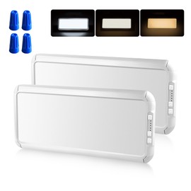 Miady RV LED Interior Light 1500 Lumen 16.5" x 6.3", Thin 12Volt Ceiling Lights with 5 Levels of Dimming and 3 Color Temperature 3500-6500K Switches, for Car/Trailer/Camper/Boat, Pack of 2 (White)