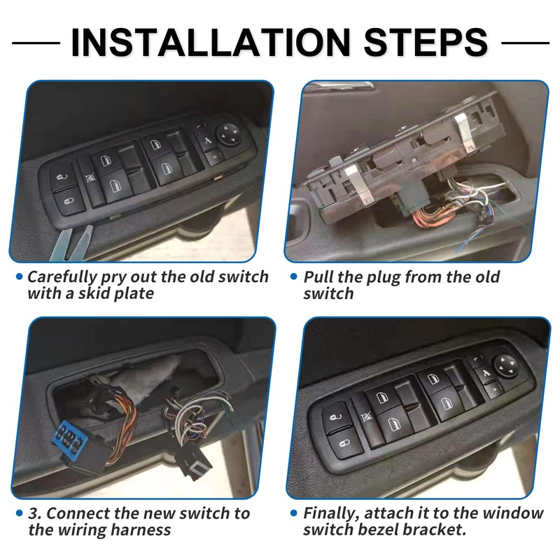 X AUTOHAUX Front Right Driver Side Power Window Switch Window