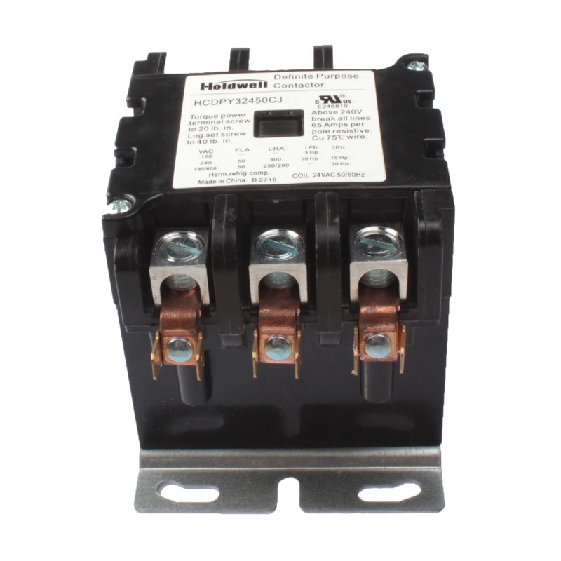 Holdwell 42DF35AJ 3 Pole 50 Amp 24V Coil Definite Purpose