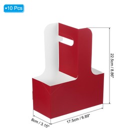 PATIKIL 2 Cup Drink Carrier with Handle, 10 Pack Kraft Paperboard to Go Coffee Cup Holder, Portable Disposable Handled Drink Carriers for Take Out Restaurant Food Service, Multicolor