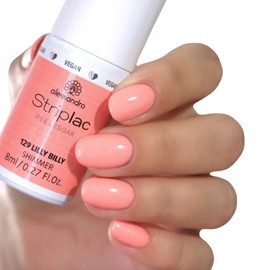 Alessandro Striplac Peel or Soak Vegan Lilly Billy LED-Nail Polish in Fresh Apricot - For Perfect Nails in 15 Minutes, 8 ml