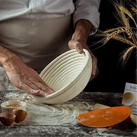 2 Pcs Bread Proofing Baskets, 23cm Round Sourdough Proofing Basket with Linen Cloth Liner for Artisan Bread Making for Professional and Home Bakers