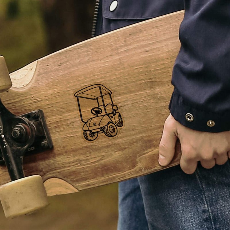 Medium 100mm 'Golf Cart' Transparent/Clear Sticker Decal for Windows/Cars/Walls (DC00125525)