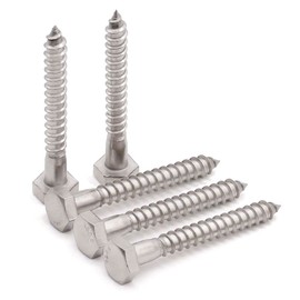 Glvaner (10 pcs) 5/16" x 4" Stainless Steel Hex Head Lag Bolts, Hexagonal Head Lag Screws, 304 Stainless Steel 18-8, Secure Hold for Wood