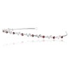 Flexible Elegant Vine Design Headband Tiara - Silver Plated Red