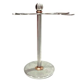 VIKINGS BLADE The Admiral Razor and Brush Stand, Extra Wide Openings, Heavy & Raw Stainless Steel