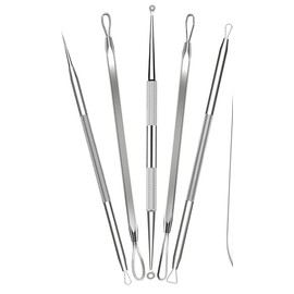 Blackhead Remover Pimple Popper Tool Kit - (6 Piece Kit) - Professional Stainless Pimples Comedone Extractor Removal Tool