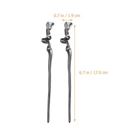 Lurrose Chinese Japanese Hair Sticks Pin Full Length Mirror 2pcs Geometric Metal Hair Chopsticks Asia Wedding Zinc Alloy Miss Large Shower Mat Wedding Hair Clip