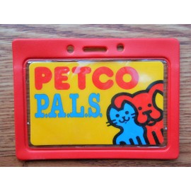 Unbranded Work ID Badge Holder Horizontal ID Card Holder Clear Plastic ID Holder - Red