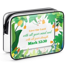 Christian Makeup Bag Bible Verse Cosmetic Bags Anniversary Wedding Birthday Gifts for Girlfriend Wife Friend Sister Mom Inspirational Gift for Her Toiletry Pouch Religious Motivational Gifts for Women