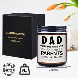 Gifts for Dad from Daughter Son - Best Father's Day Gifts, Funny Birthday Thanksgiving & Christmas Gifts for Dad, Presents for Daddy, Home Scented Candles for DAD Men Him, 9oz