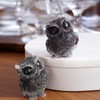 OwMell 2.5" Owl Statue Natural Garnet Tumbled Stone Gemstone Owl
