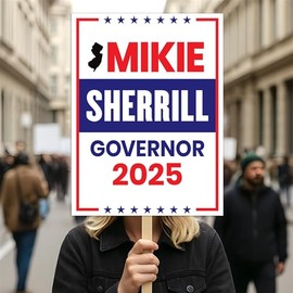 Mikie Sherrill For New Jersey Governor 2025 Election Sign, Political Campaign Sign, Governor Election 2026 Race Poster Sign