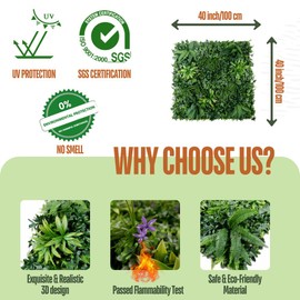 Cigarlemon Artificial Grass Wall Panels, Faux Wall Panels, Perfect for Indoor and Outdoor Decor - 40 inch*40 inch, 1 Pack