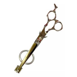 MC8 Tijeras De Corte Microdentada Plata Calavera Ojos Rojos 7pLG