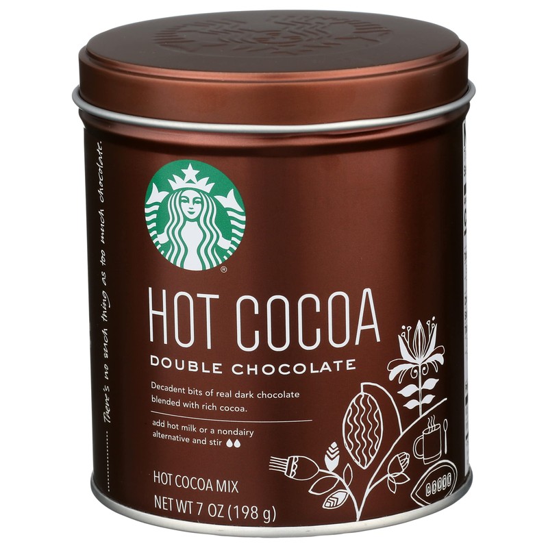 Starbucks Hot Cocoa Mix Tin, Double Chocolate, 7 OZ (6pack)