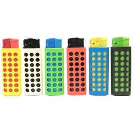 HHB Eclipse Assorted Refillable Electronic Regular Flame Lighter W/Silicone Sleeve, 4ct, 1274SLEEVE-4