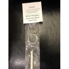 Fabrics and Drapes - 36 Inch - 4 Pack - Home Fashions White Fiberglass Universal Grommet Drapery Rod Wands - with Your Choice of Ring Finish Pewter- Style #G30B