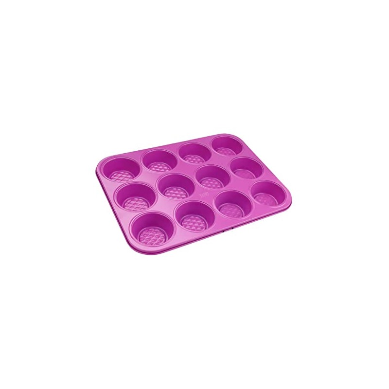 Tasty 678673 Muffin Tin 12 Textured Metal Rose