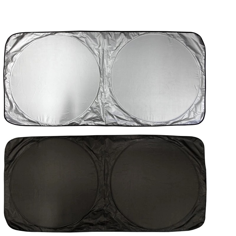 PLASTIFIC Universal Foldable Silver Car Windshield UV Visor Cover Front
