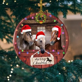 Horse Christmas Ornament - Horse Ornaments for Christmas Tree - Farmhouse Christmas Tree Decorations Ornaments 2024 - Horse Lovers Gifts for Women Farmhouse Xmas Tree Decor