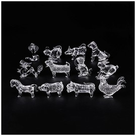 YISHUI Chinese Zodiac Transparent Glass Figurine Home Glass Craft Glass Figurine Miniature Animal Figurine (Pig)